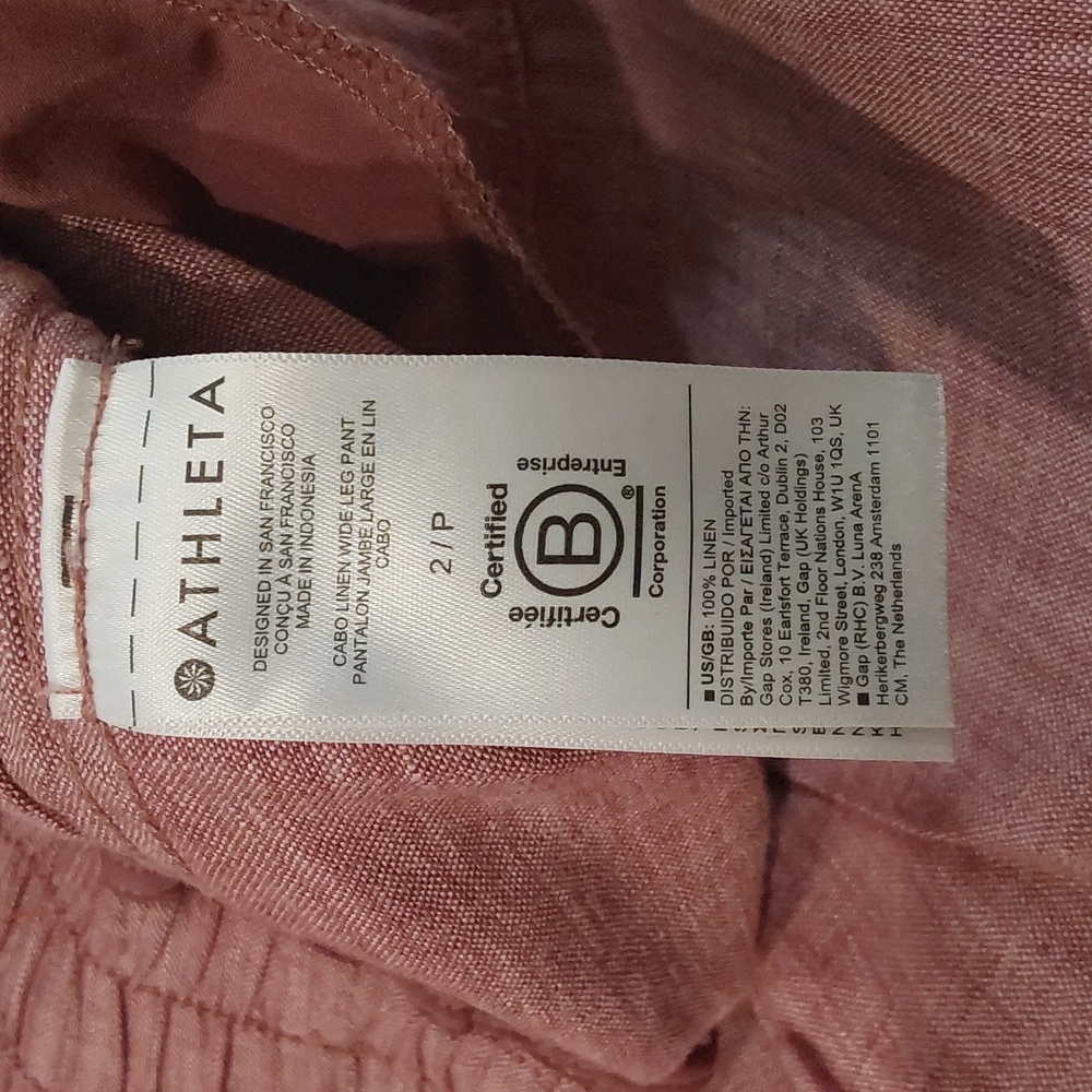 Athleta Cabo Linen Wide Leg Pants Womens Size 2P - Picture 8 of 9